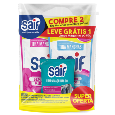 Kit Promocional Tira Manchas + Limpa Máquinas Saif